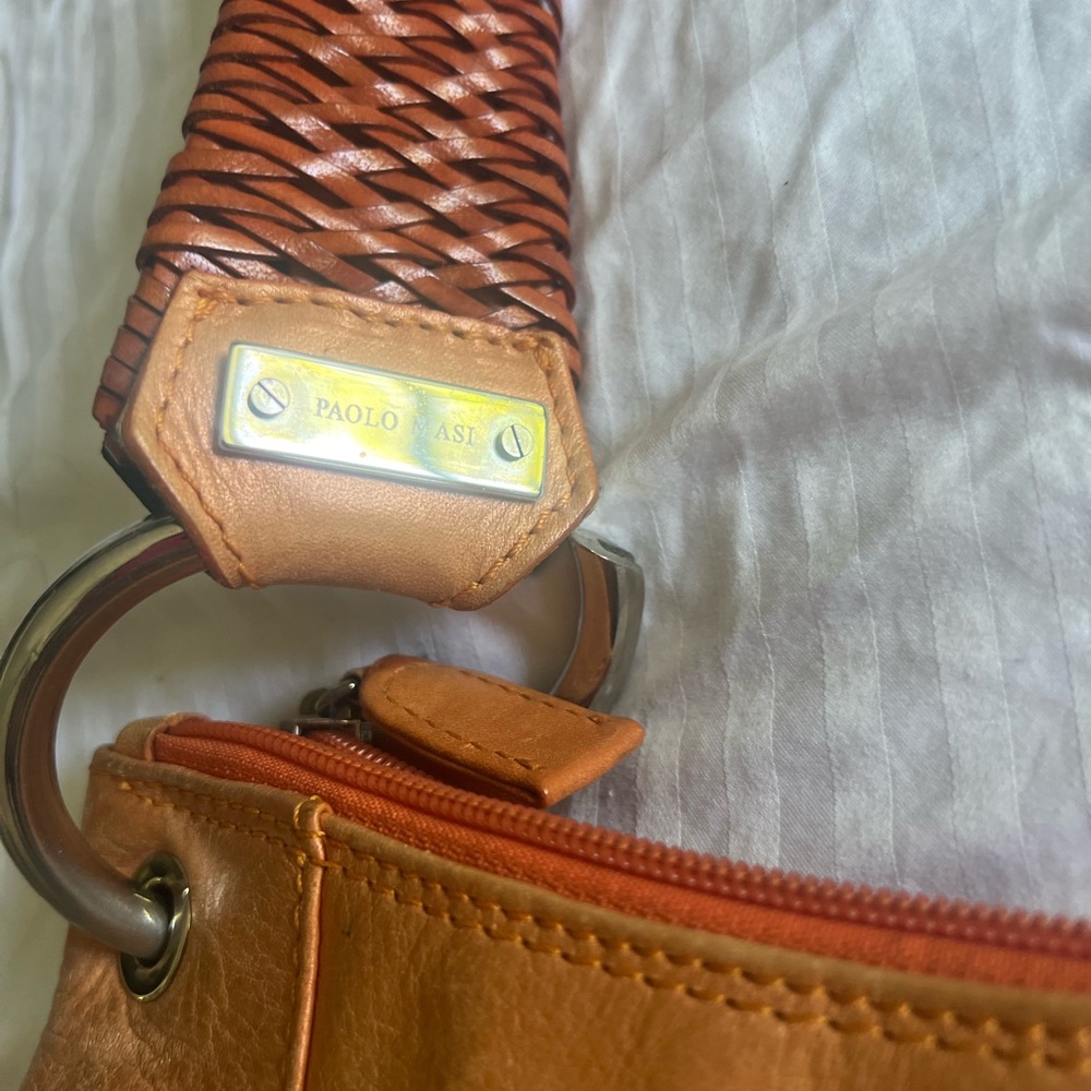 Paolo Massi braided handle leather handbag - Picture 2 of 5